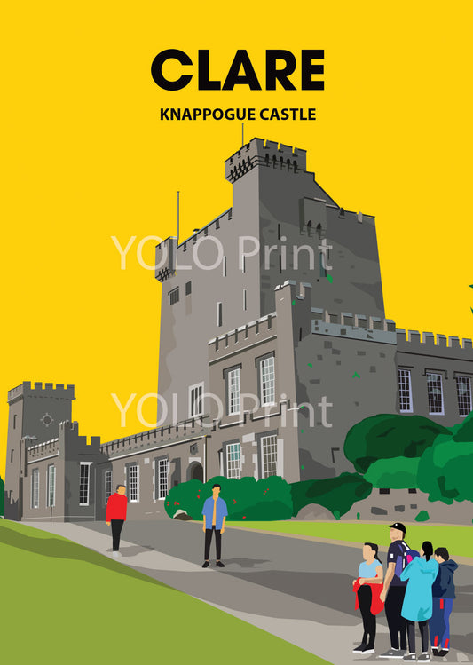 Clare Postcard or A4 Mounted Print  - KNAPPOGUE CASTLE