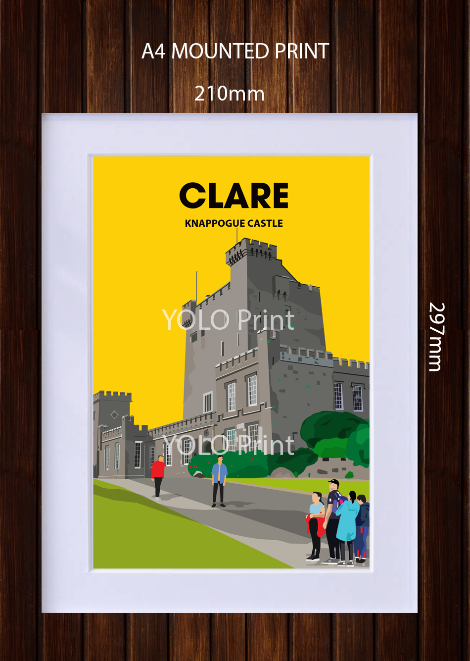 Clare Postcard or A4 Mounted Print - KNAPPOGUE CASTLE