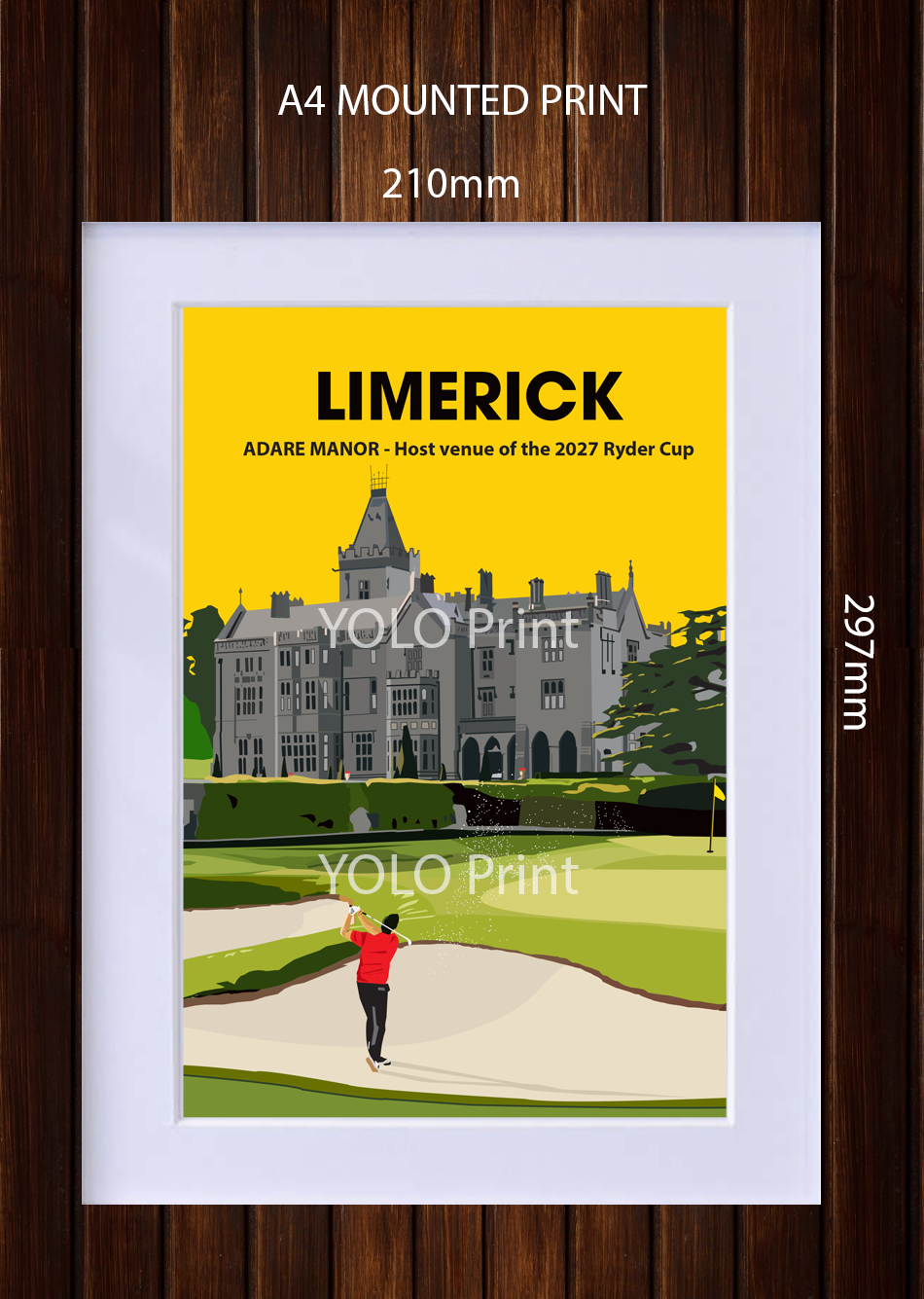 Limerick Postcard or A4 Mounted Print - Adare Manor