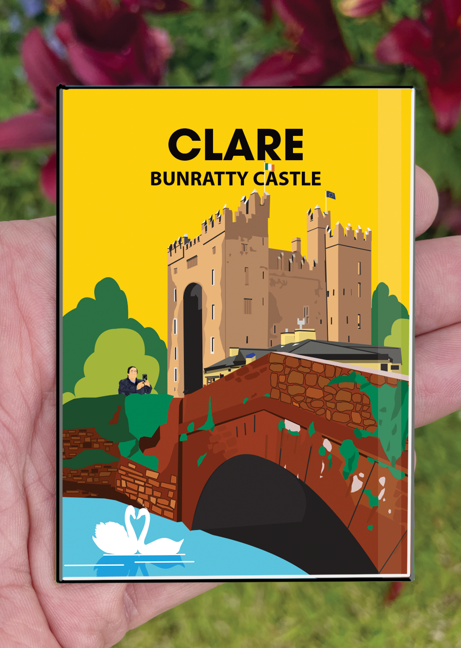 Clare Postcard or A4 Mounted Print or Fridge Magnet - Bunratty Castle