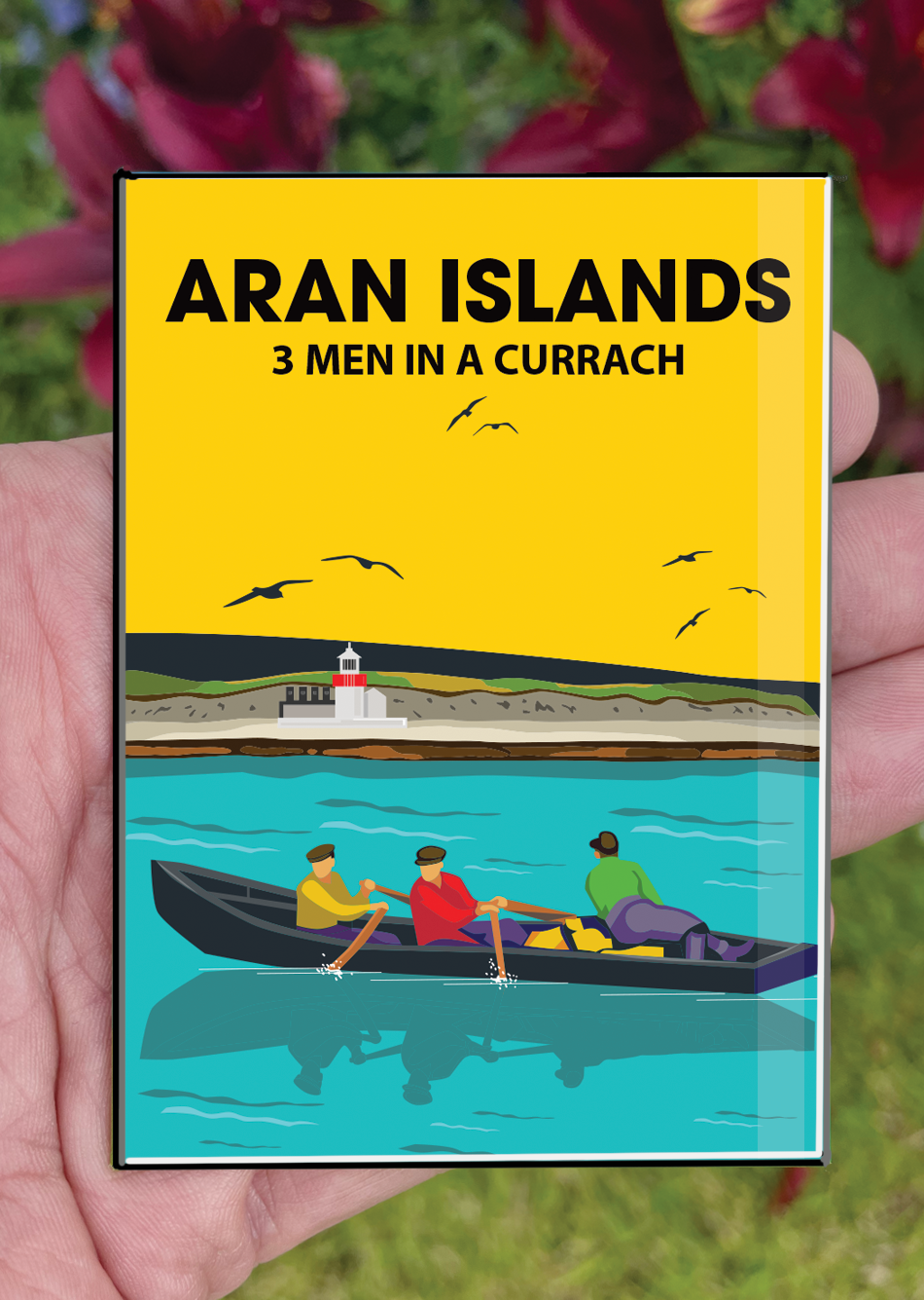 Galway Postcard or A4 Mounted Print or Fridge Magnet - Aran Islands - Currach