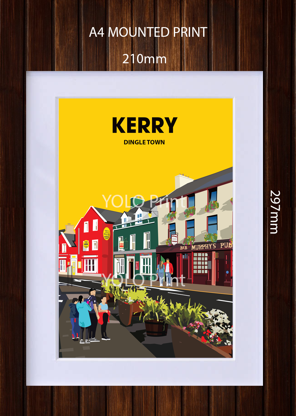 Kerry Postcard or A4 Mounted Print - Dingle Town