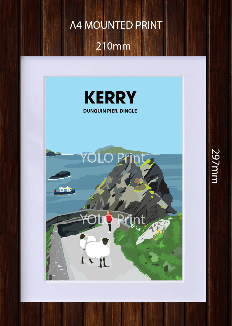 Kerry Postcard or A4 Mounted Print - Dunquin Pier, Dingle