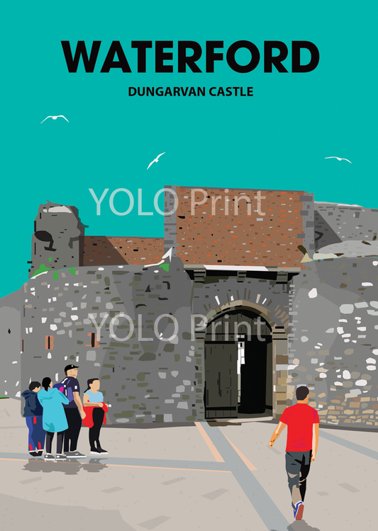 Waterford Postcard or A4 Mounted Print  - Dungarvan Castle