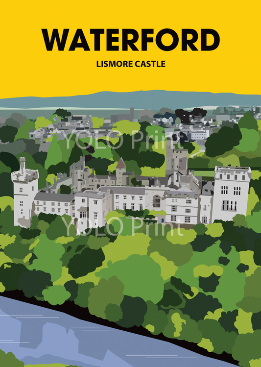 Waterford Postcard or A4 Mounted Print  - Lismore Castle