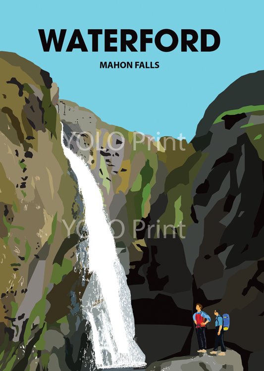 Waterford Postcard or A4 Mounted Print  - Mahon Falls