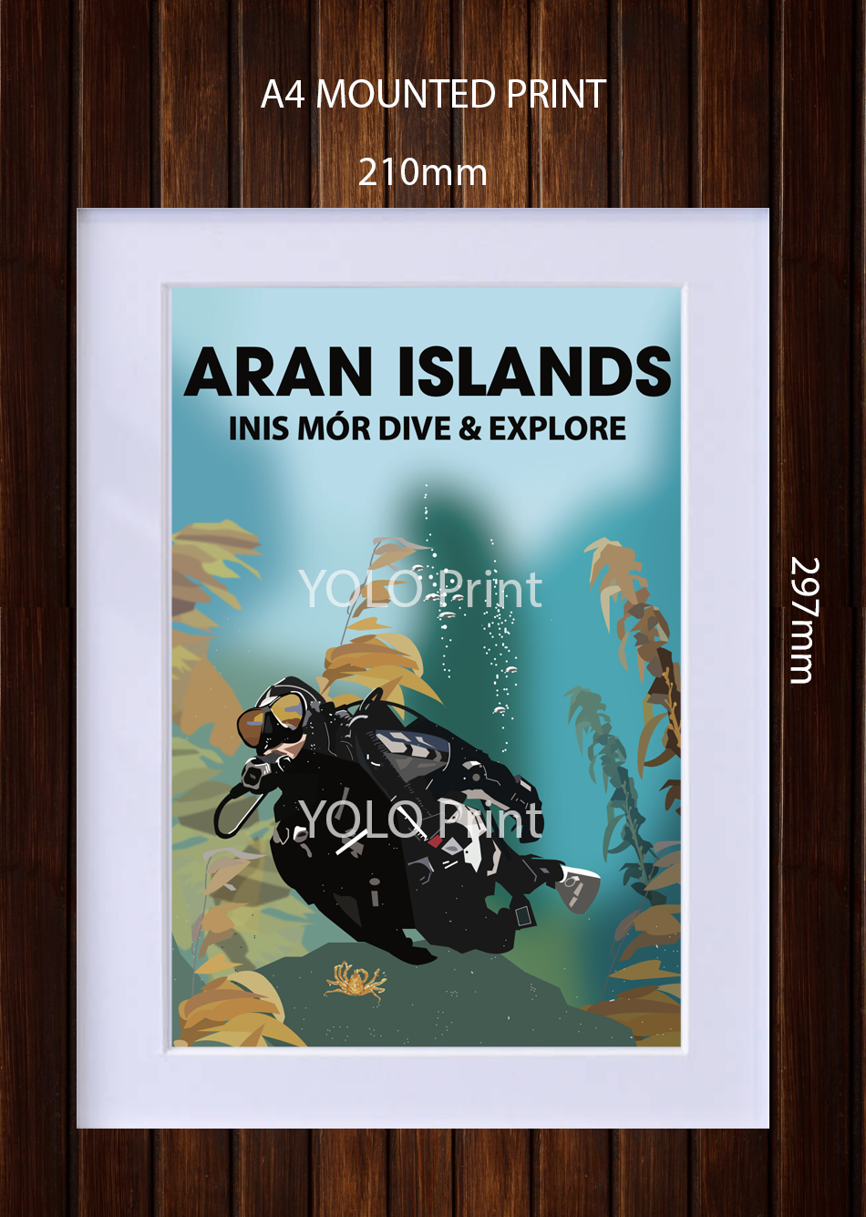 Aran Islands Postcard or A4 Mounted Print or Fridge Magnet - Dive and Explore