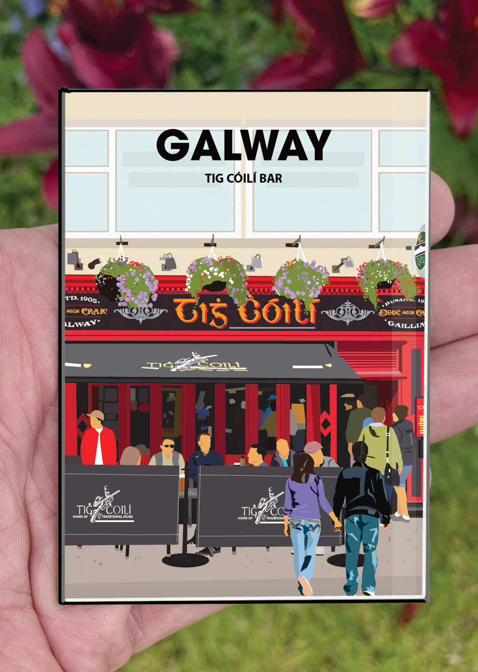 Galway Postcard or A4 Mounted Print or Fridge Magnet - Tig CoiliÍ Bar