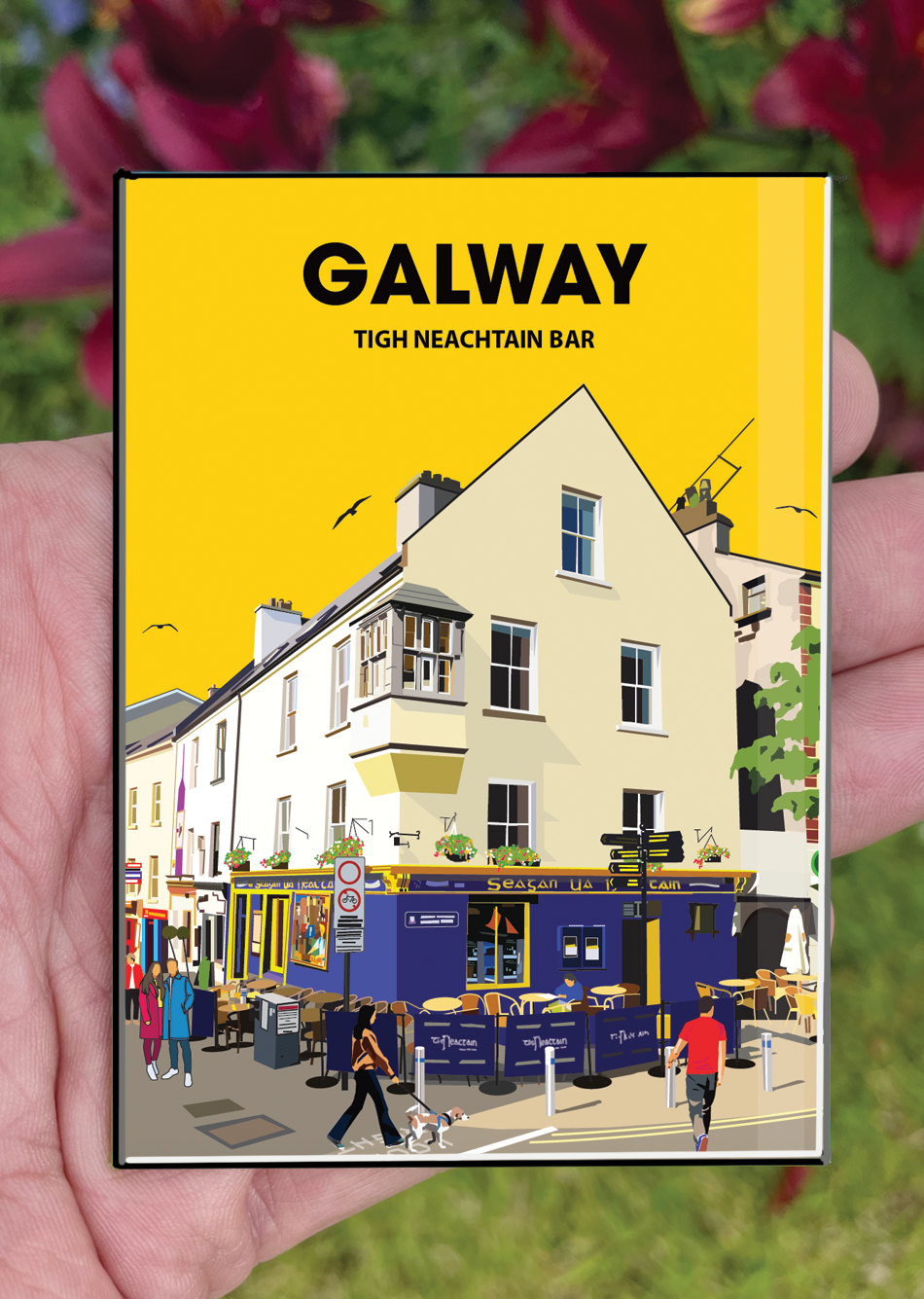 Galway Postcard or A4 Mounted Print or Fridge Magnet - Tigh Neachtain Bar