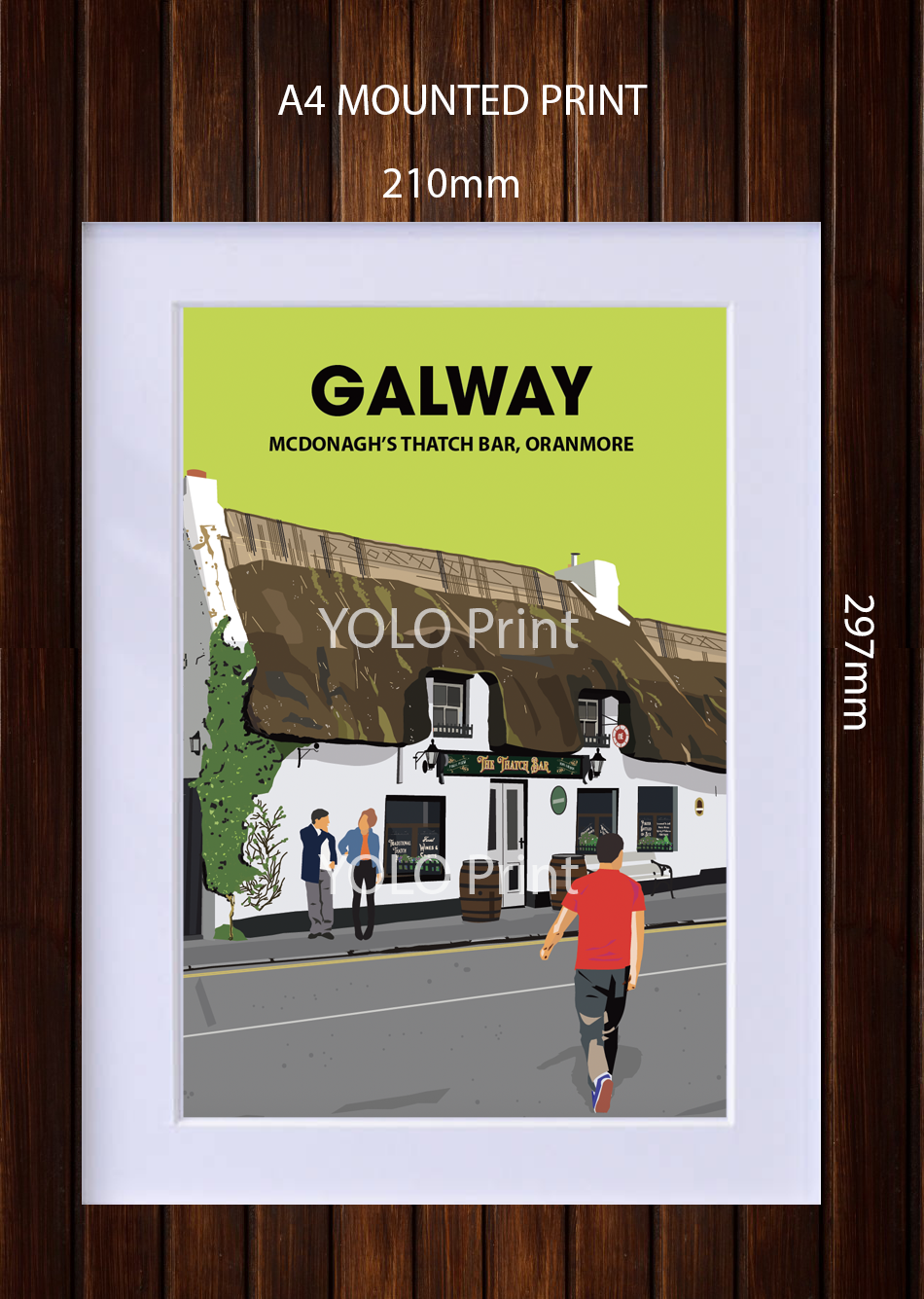 Galway Postcard or A4 Mounted Print - Thatch Bar, Oranmore