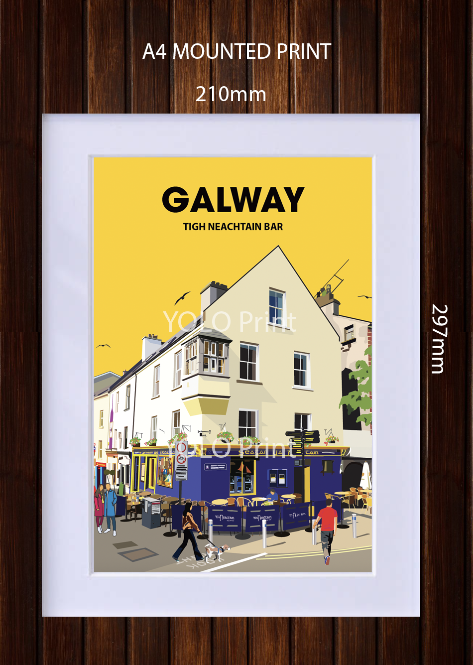 Galway Postcard or A4 Mounted Print or Fridge Magnet - Tigh Neachtain Bar
