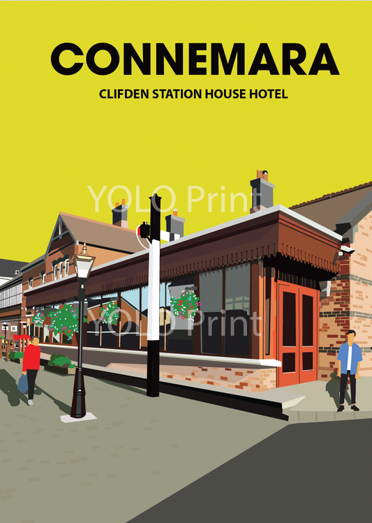 Connemara Postcard or A4 Mounted Print  - Station House Clifden