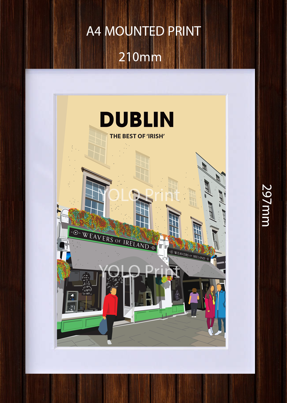 Dublin Postcard or A4 Mounted Print  - Weavers of Ireland
