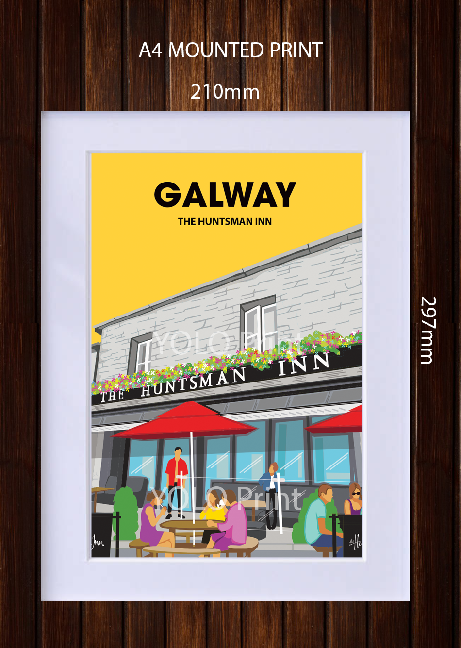 Galway Postcard or A4 Mounted Print - Huntsman Inn