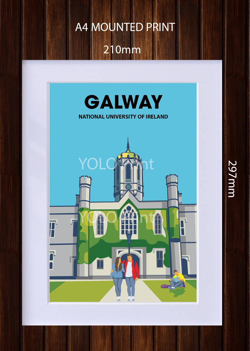 Galway Postcard or a4 Mounted Print - NUI