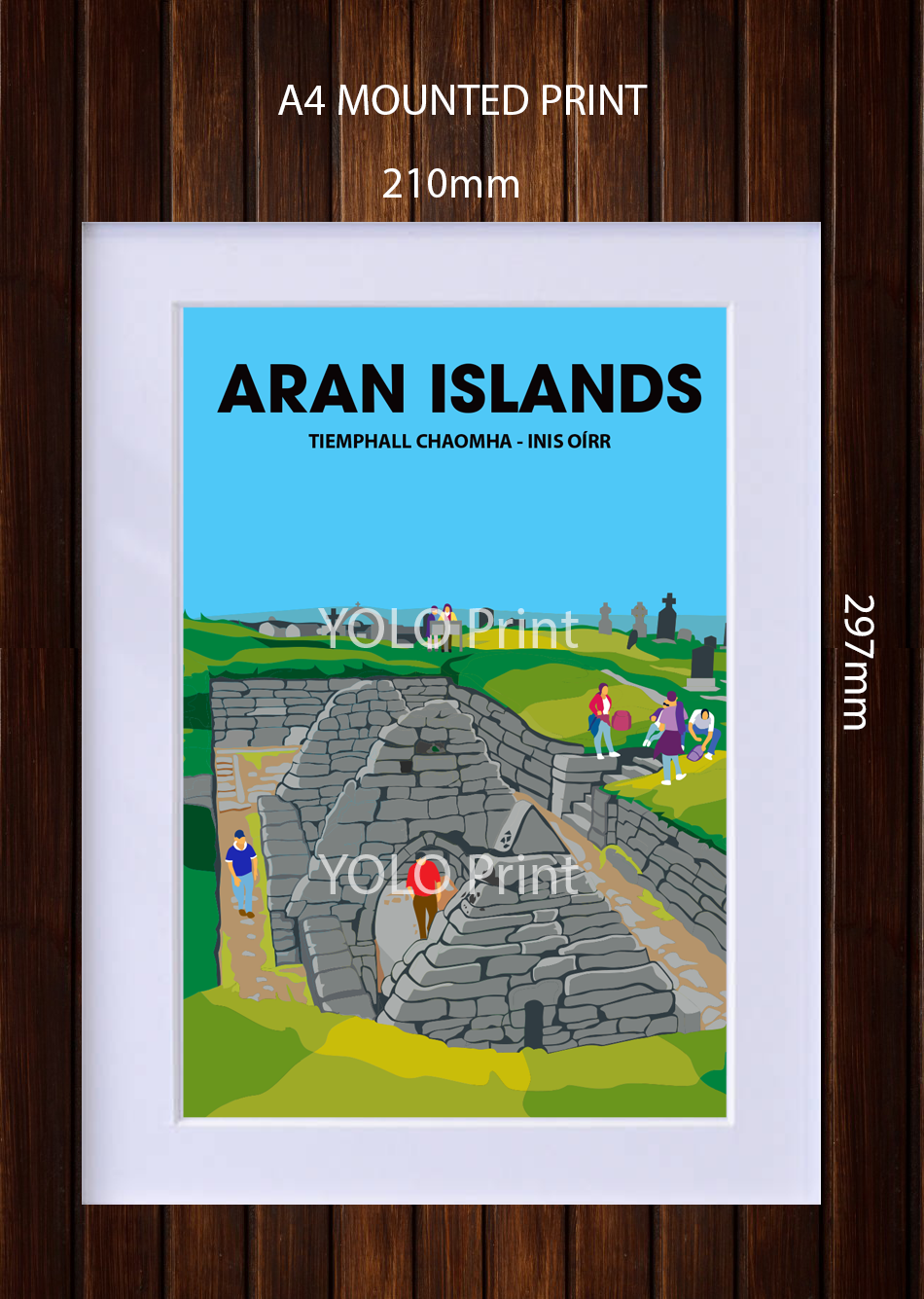 Aran Islands Postcard or A4 Mounted Print - Inis Oirr Church