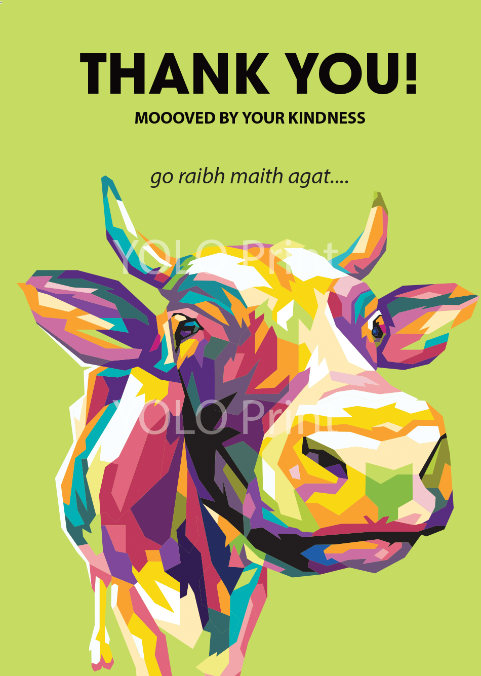 Irish Postcard - Thank You - Thinking of Moo Fridge Magnet