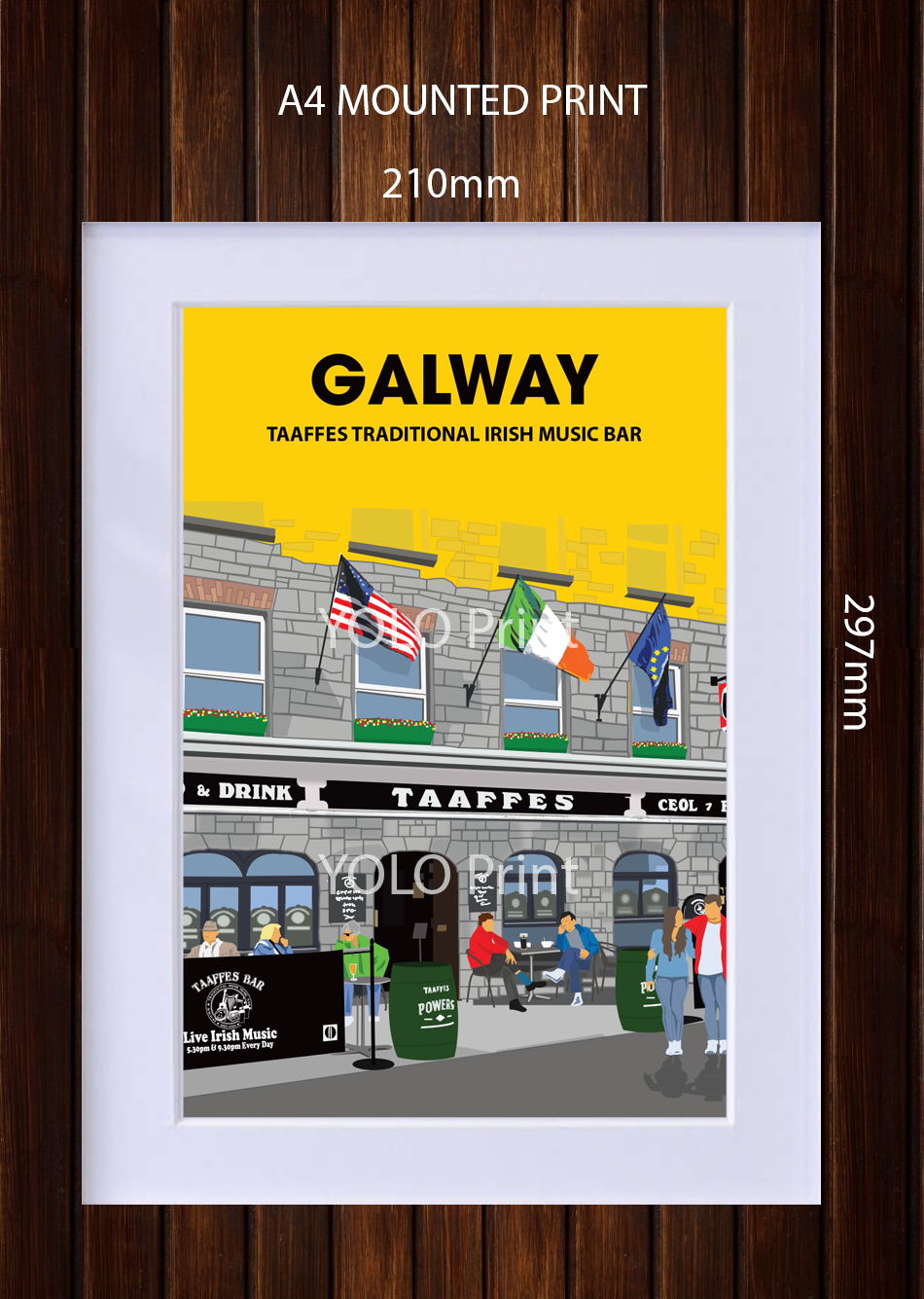 Galway Postcard or A4 Mounted Print or Fridge Magnet - Taaffes Bar