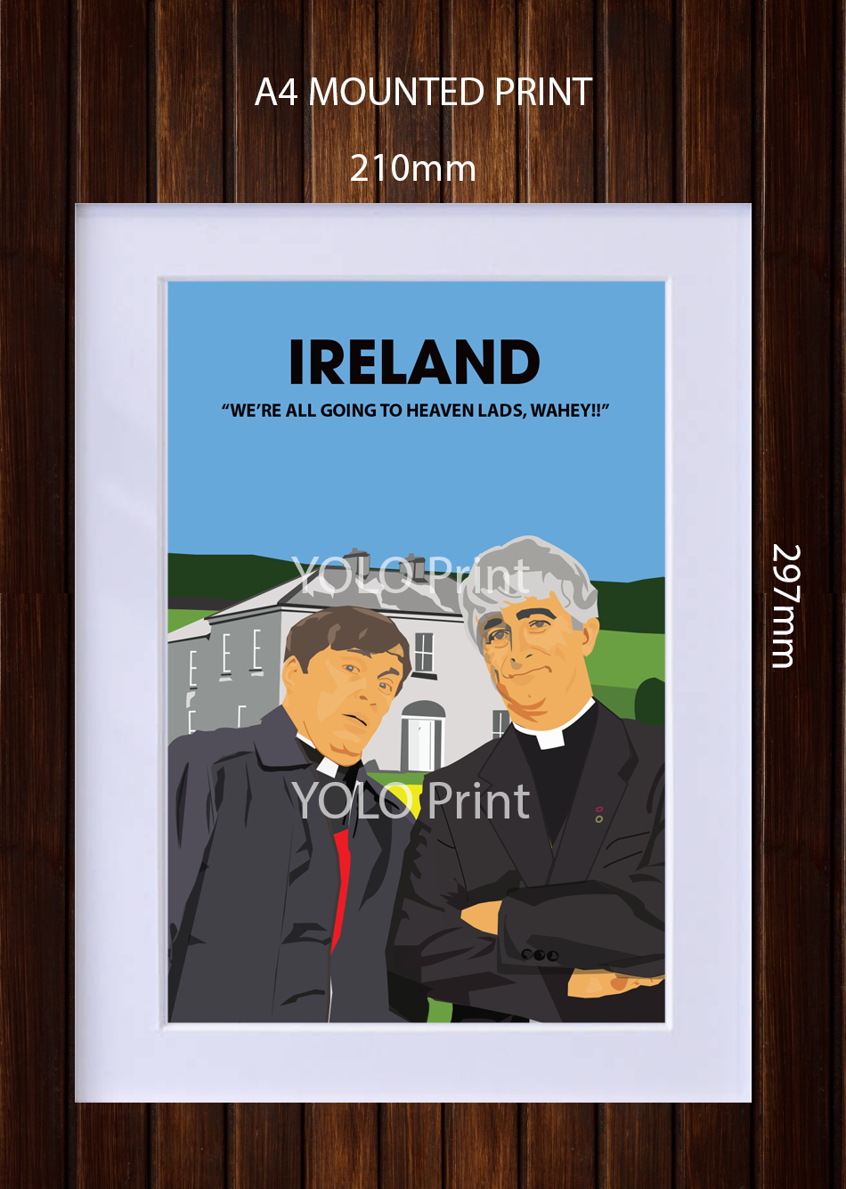 Irish Postcard or A4 Mounted Print - Wahey