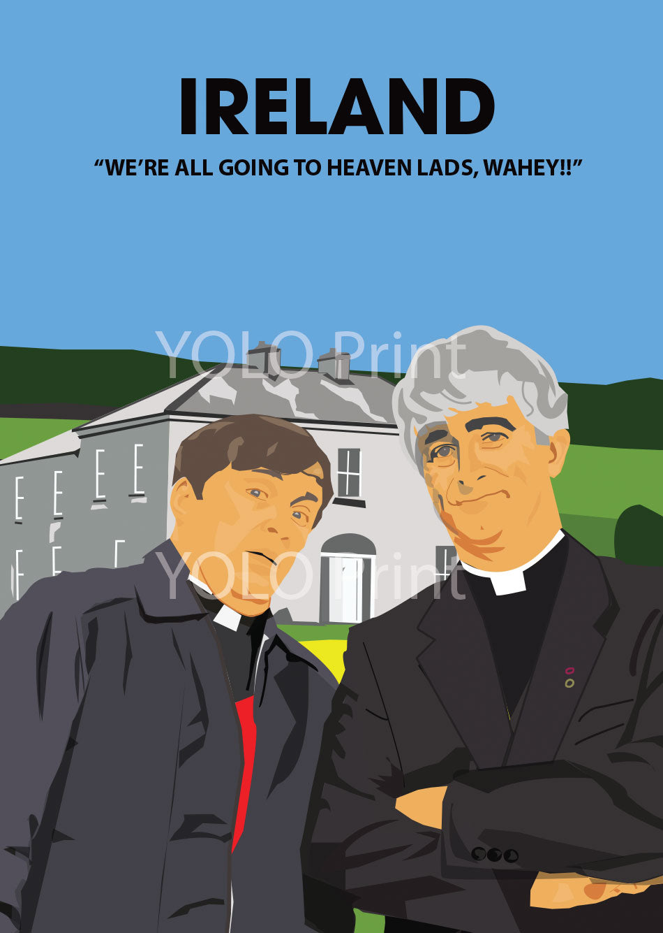 Irish Postcard or A4 Mounted Print - Wahey