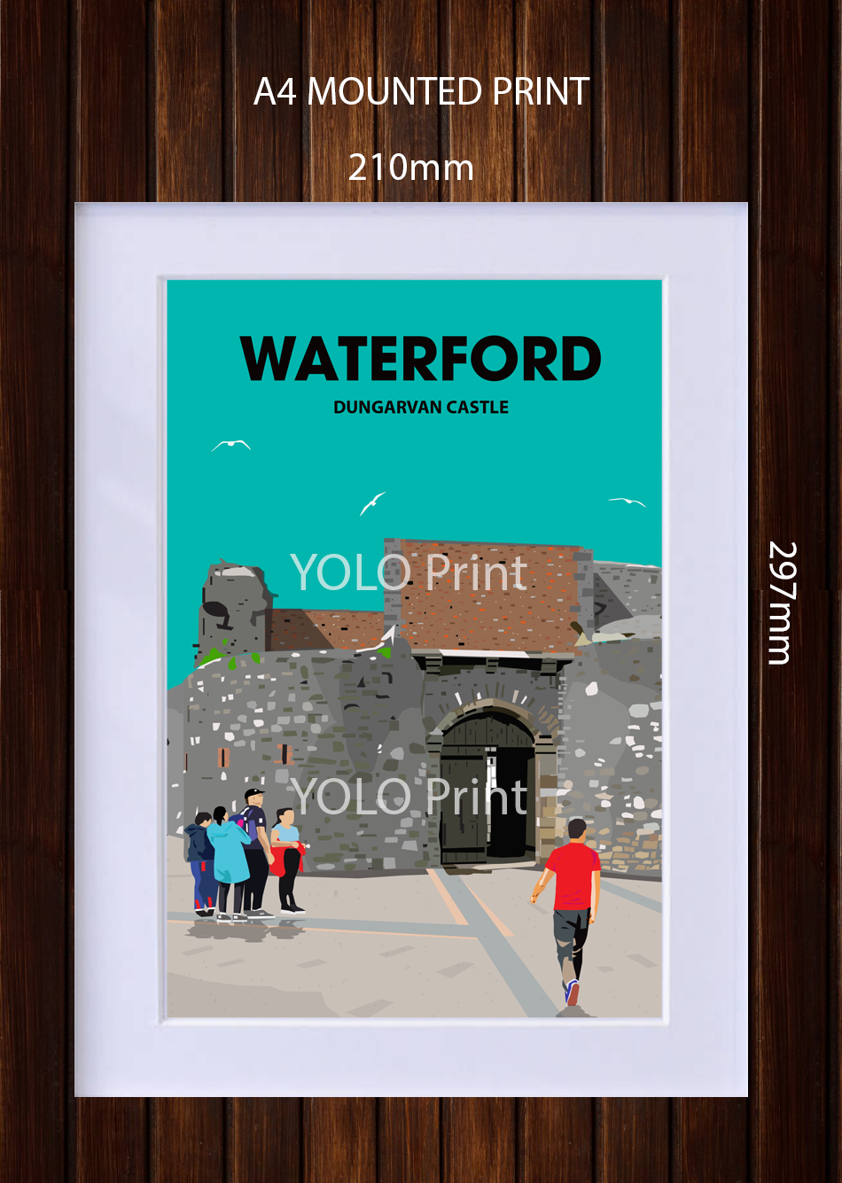 Waterford Postcard or A4 Mounted Print  - Dungarvan Castle