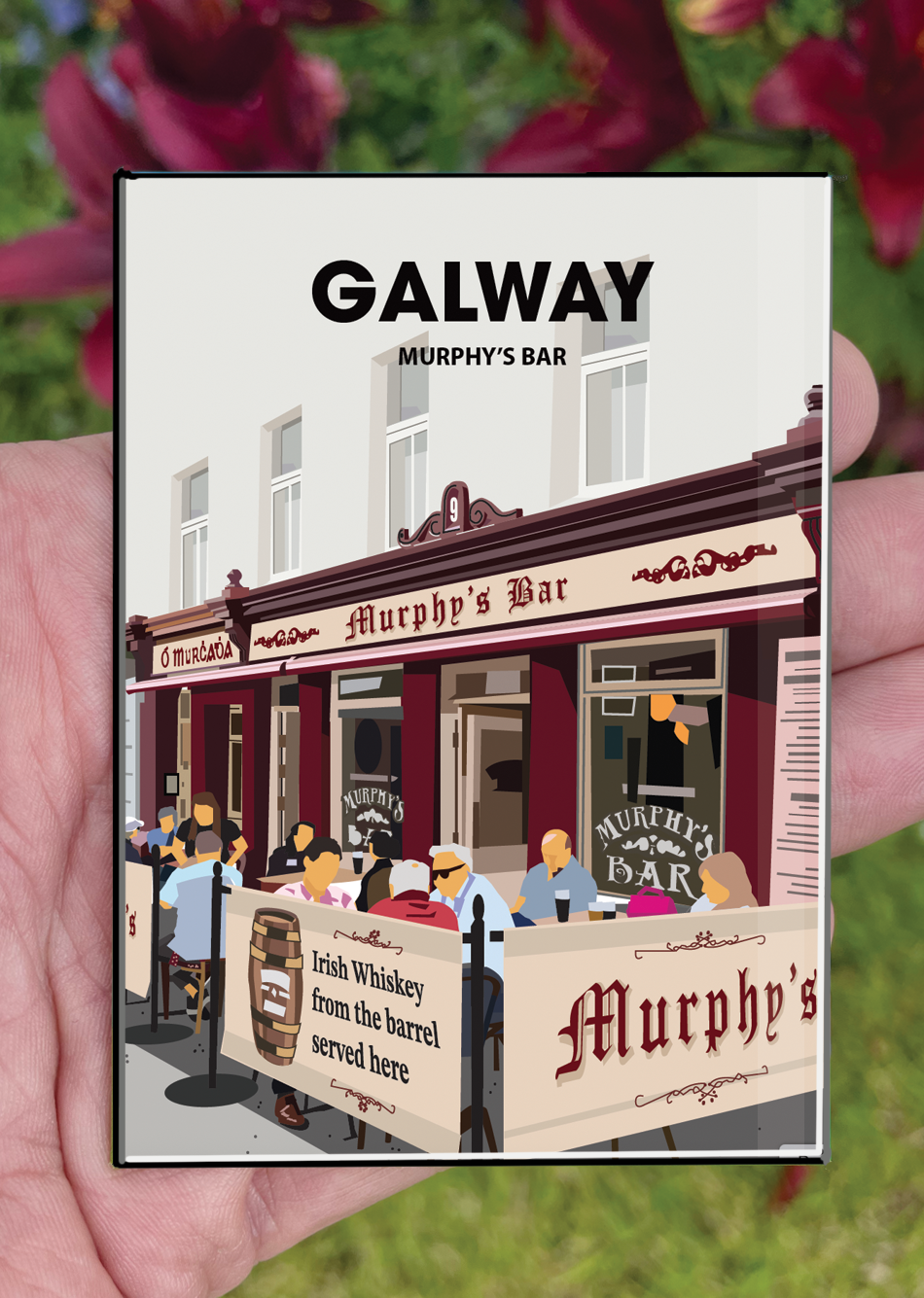 Galway Postcard or A4 Mounted Print or Fridge Magnet - Murphy's Bar
