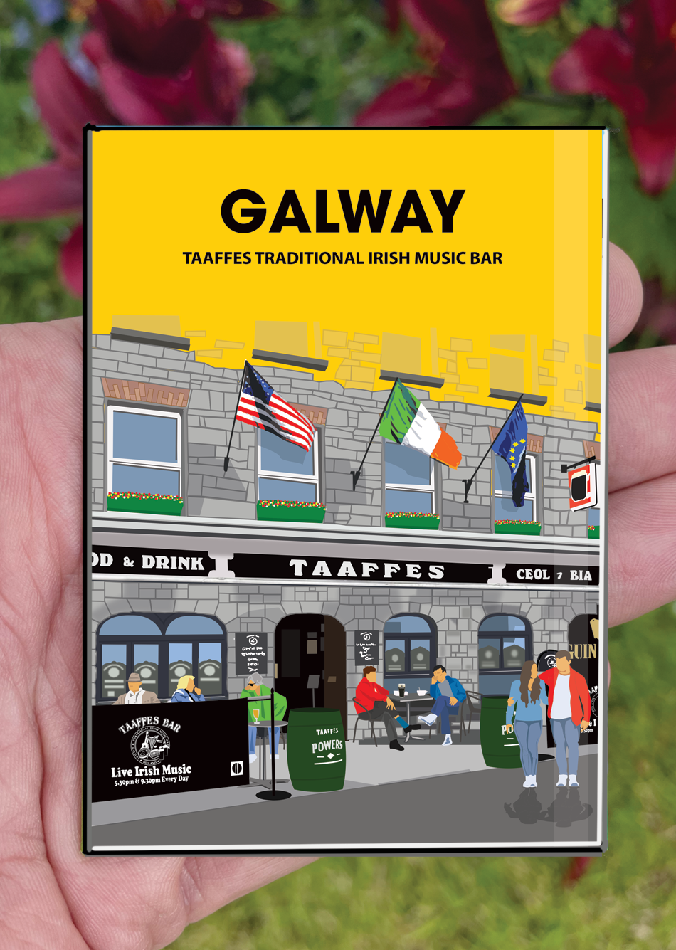 Galway Postcard or A4 Mounted Print or Fridge Magnet  - Taaffes Bar