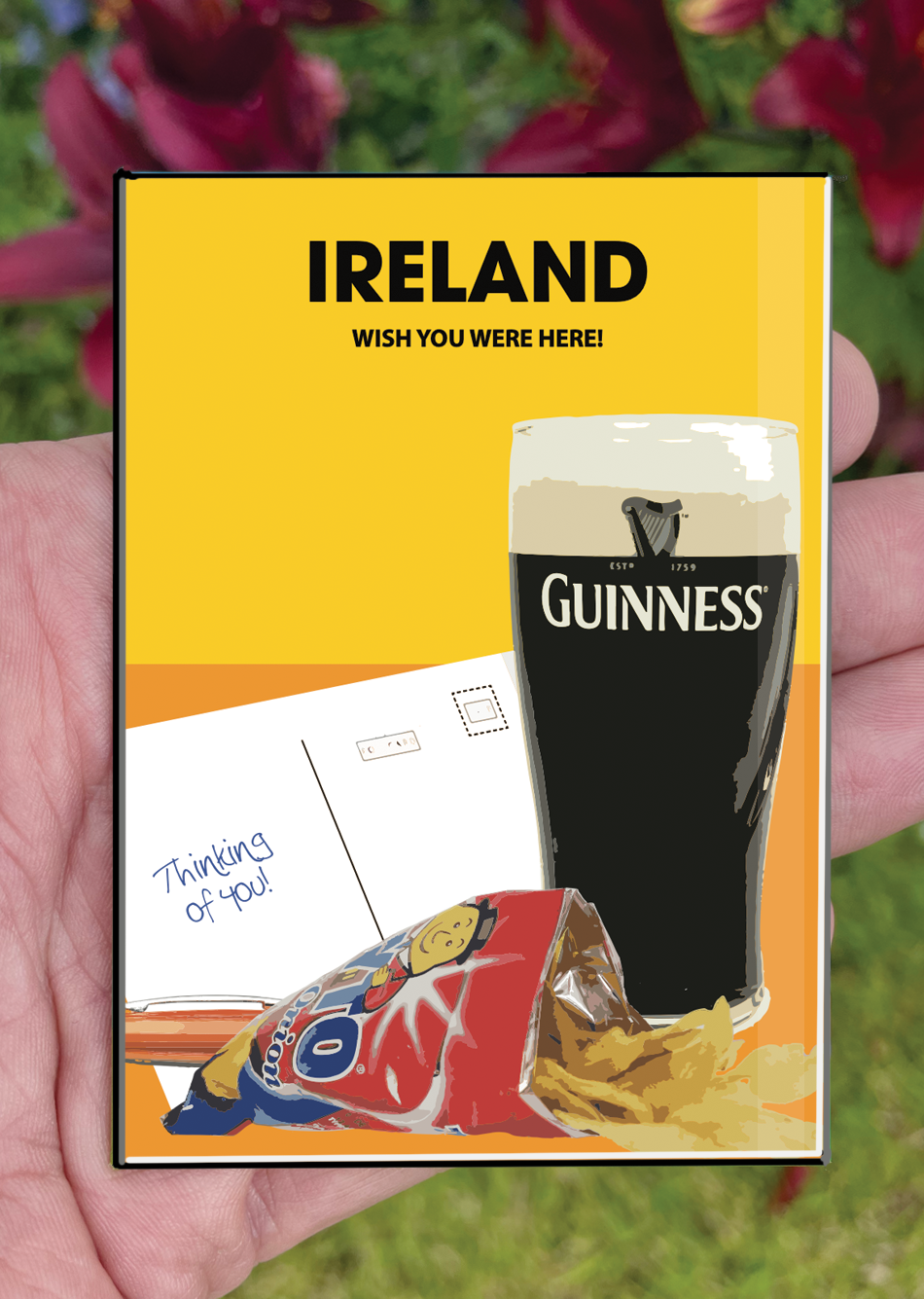 Ireland Postcard or A4 Mounted Print or Fridge Magnet - Wish you were here