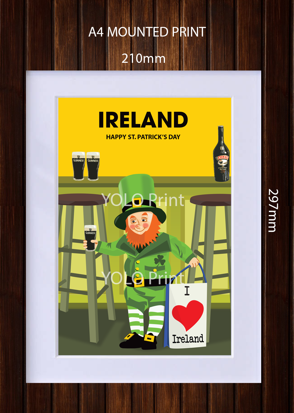 Ireland Postcard or A4 Mounted Print  - St. Patricks Day